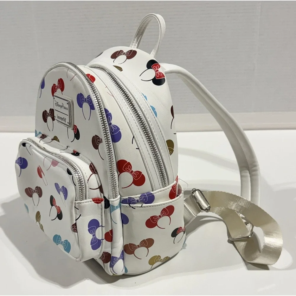 DISNEY PARKS Loungefly‎ Mini Backpack - Minnie Mouse Ears White - Size 10x9